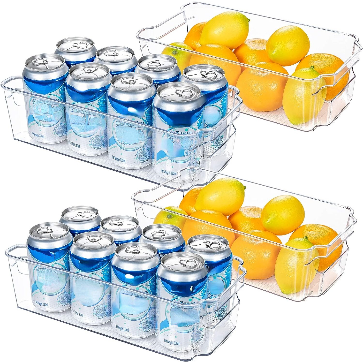 Bpa free Refrigerator Organizer Bins With Draining Pad Clear - Temu