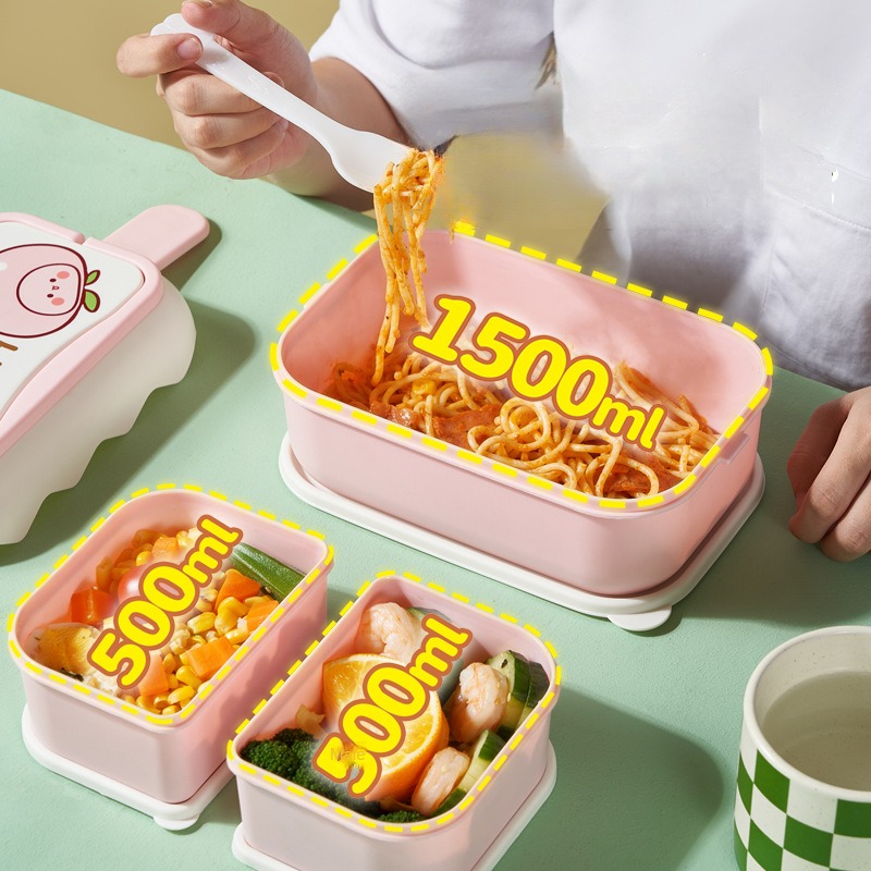 Xpoko Food Plastic Lunch Box Office Microwave Oven Divider Bento Box Mobile  Phone Stand Japanese Lunch Box E-Commerce in 2023