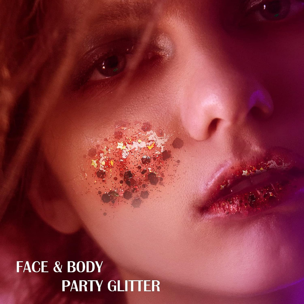 Body Glitter, Face Glitter Gel Makeup, Hair, Eye, Rave, Festival