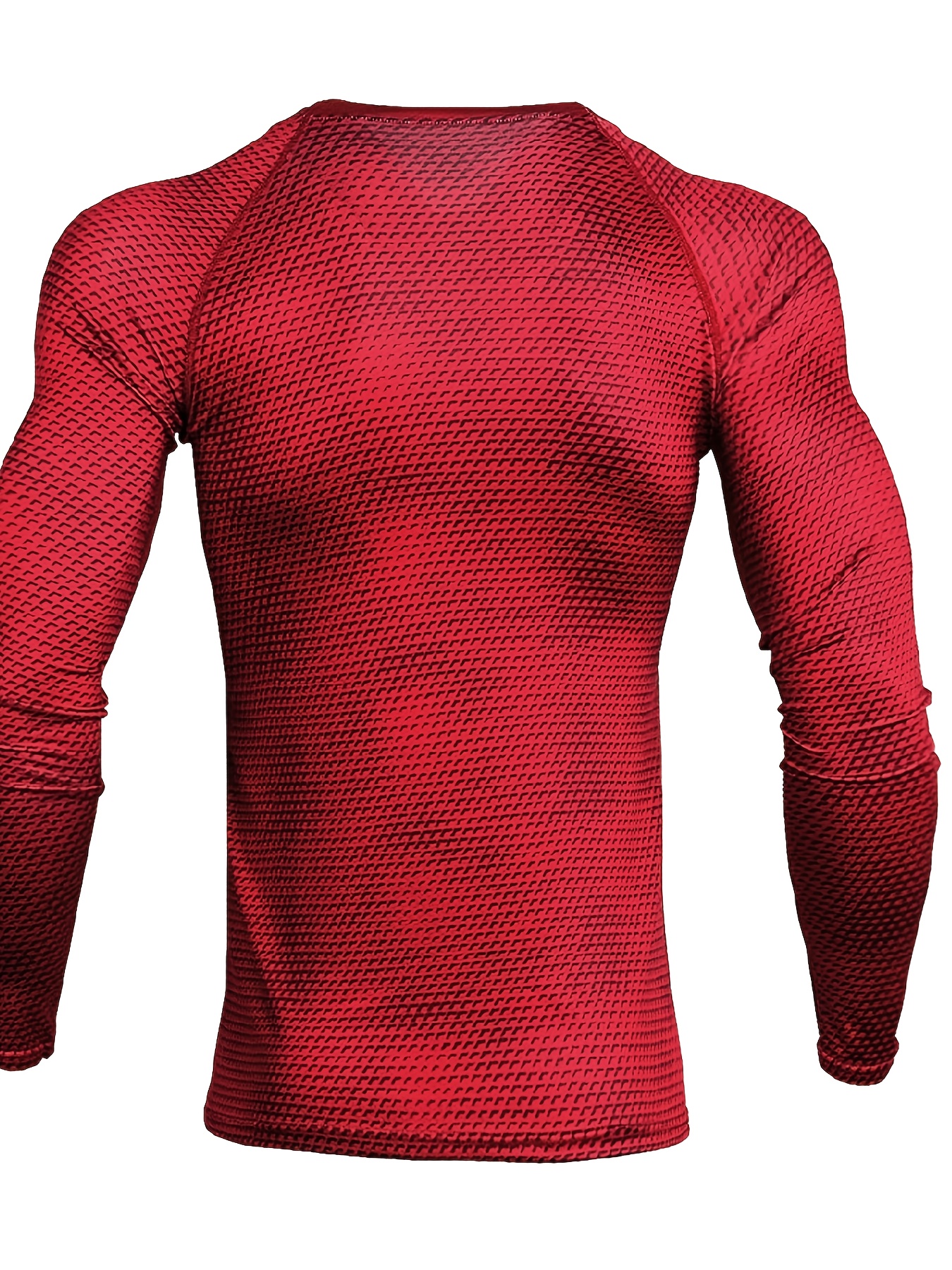 Men's Long Sleeve Muscle Fit Gym T Shirts Tight Legging Red - PKAWAY