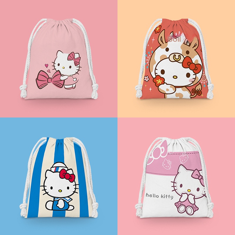 Miniso Hello Kitty Star Decor Backpack, Nylon Material Bookbag, Perfect School  Bag For Students Commuting - Temu