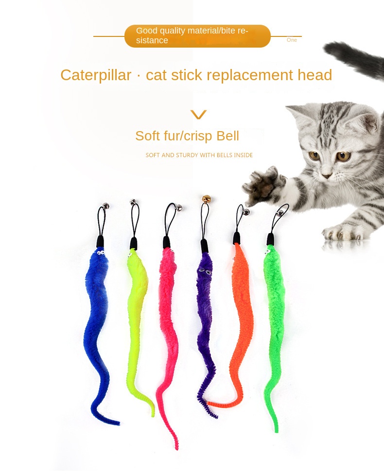 Cat Teaser Stick Replaceable Head Cat Toy