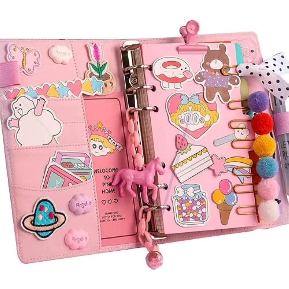 A6 Binder Notebooks Office Supplies Cuaderno Planner Budget Book Pink  Sketchbook School Office Accessories Korean Stationery - Notebook -  AliExpress