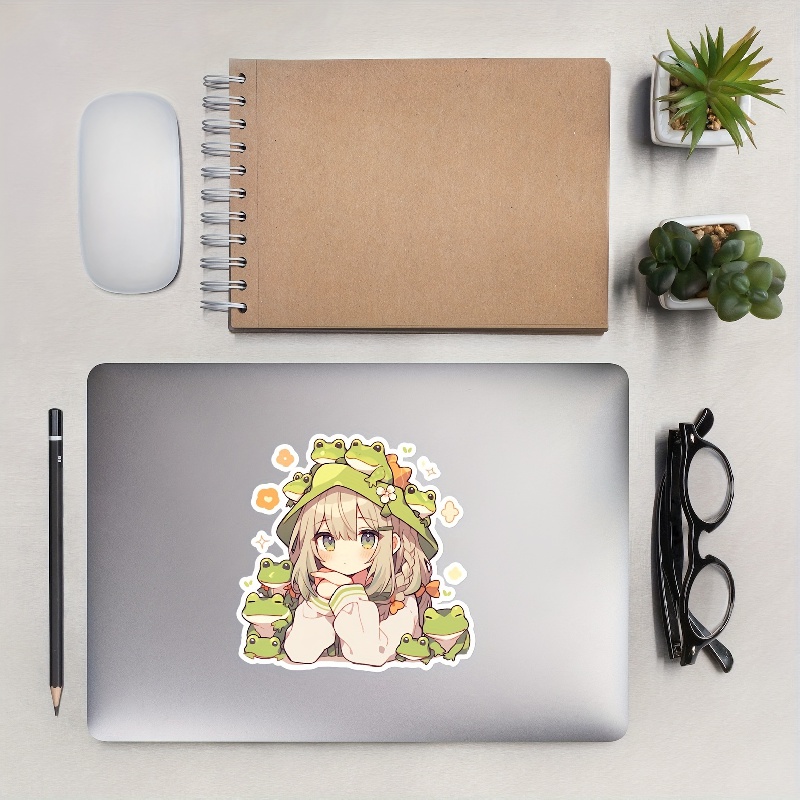 Cute Anime Girl 4 Large Vinyl Stickers Kawaii 