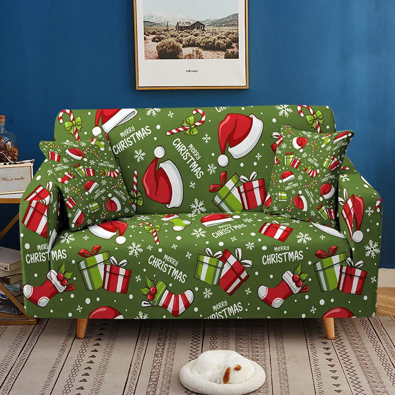 Retro Sofa Slipcover Christmas Coffee Red Woven Plaid Non - Temu