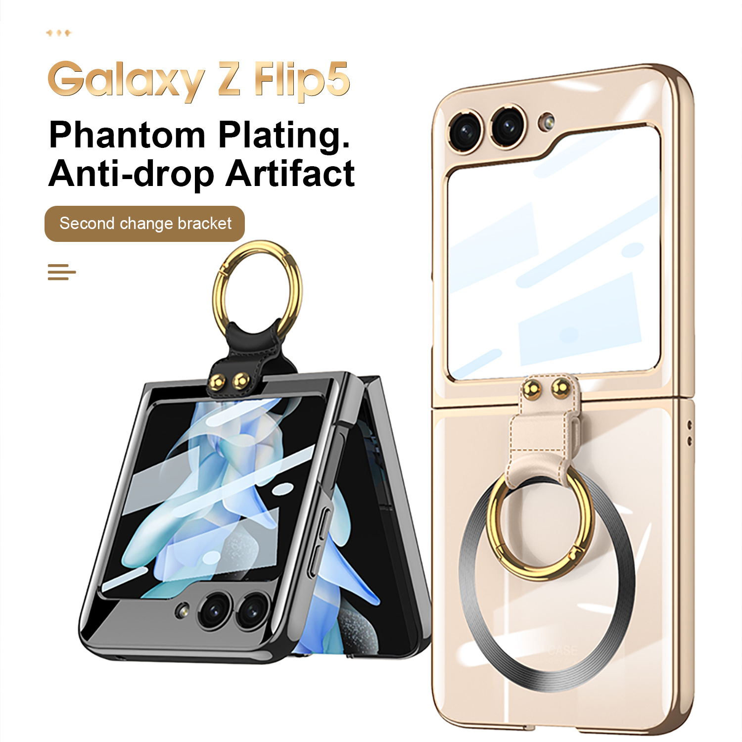 Magnetic Hinge Case For Samsung Galaxy Z Flip 3 5G Phone Case Ring Holder  Hard Armor Shockproof Stand Cover for Samsung Z Flip3 - AliExpress