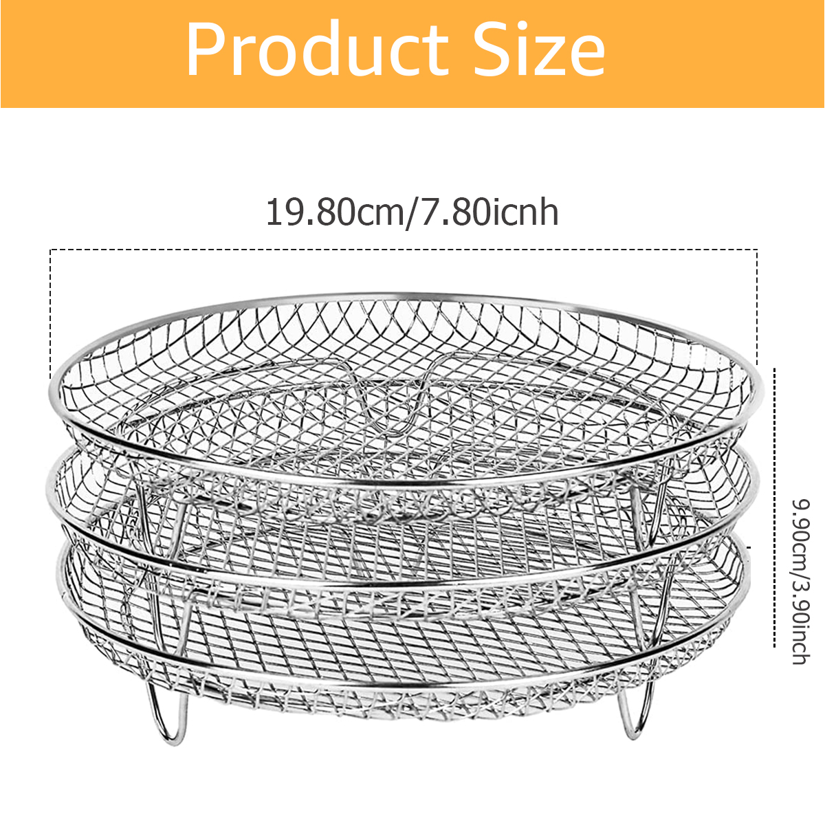 1set 3 capas Air Fryer Rack Acero Inoxidable Apilable - Temu