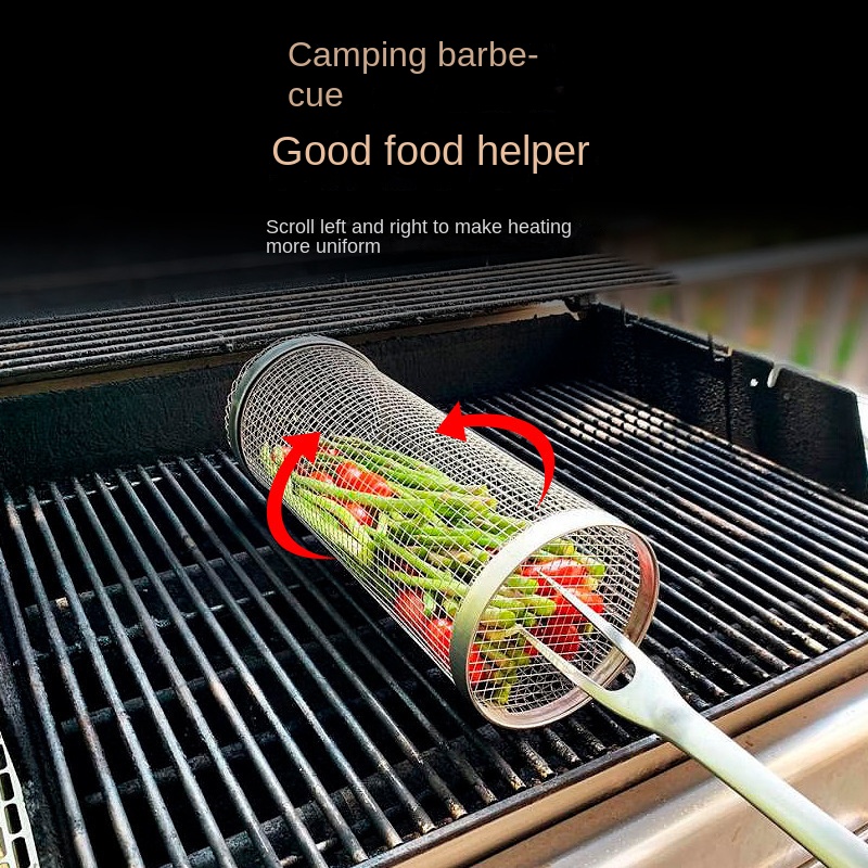 Rolling Grilling Basket Rotisserie Basket Outdoor Grill - Temu