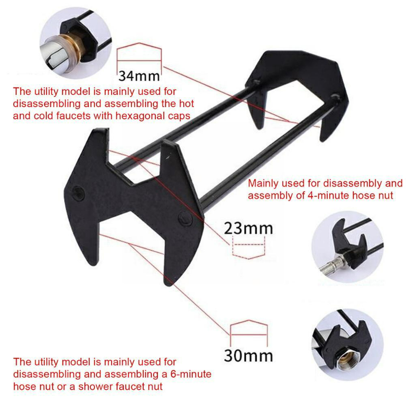 Acheter Clé d'installation multifonctionnelle pour robinet et évier, outils  de plomberie, clé de plomberie, cuisine salle de bains, réparation de  plomberie 1 ensemble