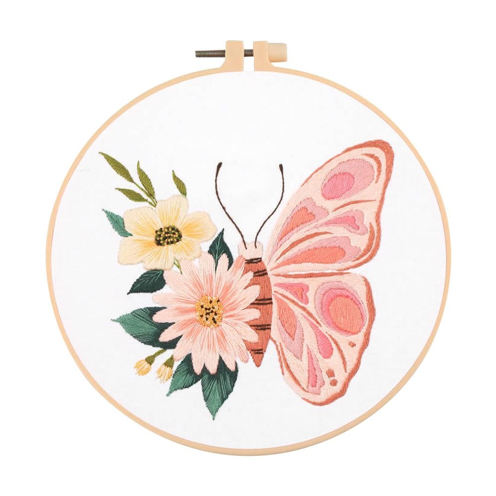 Butterfly Diy Embroidery Kits, 3d Flower & Butterfly Embroidery