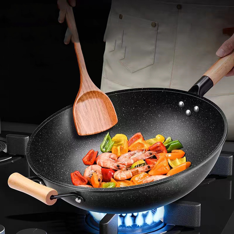 1pc Woks Stir Fry Pans Griddle Chefs Pans Non Stick Skillet - Temu