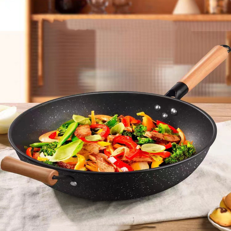 Woks & Stir-fry Pans, Griddle, Chef's Pans, Non-stick Maifan Stone Skillet,  For Gas Stove Top And Induction Cooker, Pfoa Free, Cookware, Kitchenware,  Kitchen Supplies, Kitchen Items - Temu