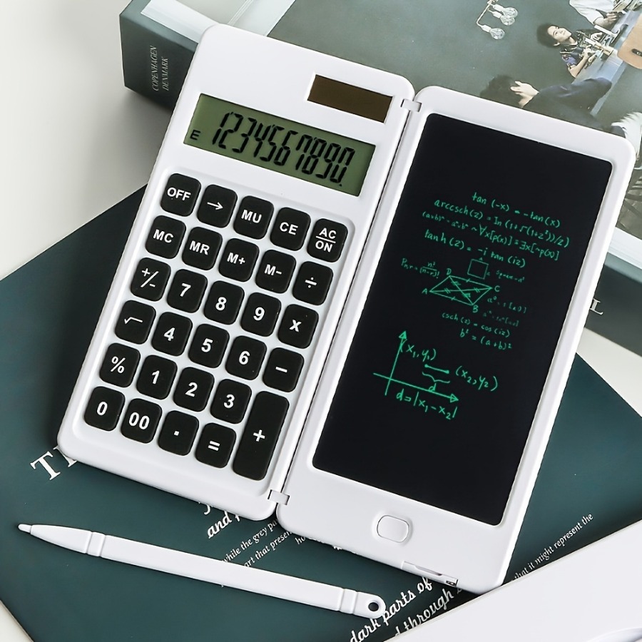 Calculatrice scientifique à écran LCD, pliable, portable, avec tablette  d'écriture, calculatrice mathématique pour étudiants, enseignants, bureau