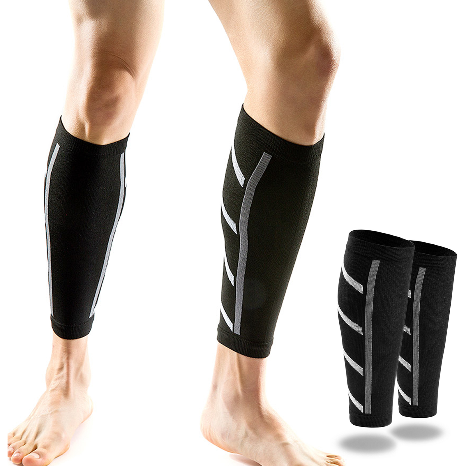 

1 Pair Calf Support Compression Cover, Uv Sun Protection Leg Compression Socks, Without Foot Sleeve Anti-slip, For Men And Women Playing Basketball Football Running Jogging Cycling