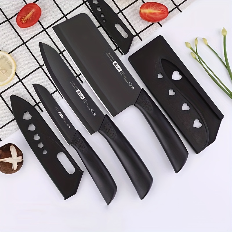 6PCS Kitchen Knife Set Stainless Steel Chef Knives Cleaver Scissor Peeler  Kit