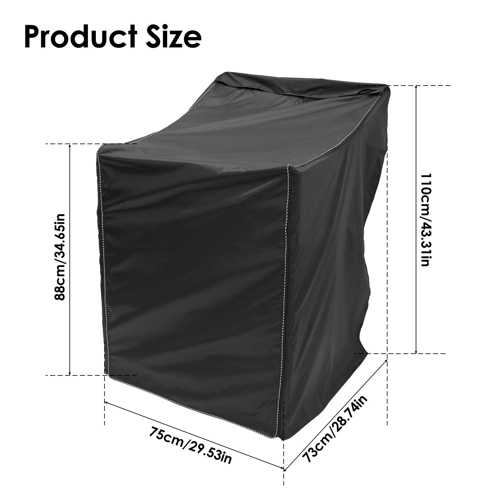 Washer and Dryer Covers, Washing Machine Cover, Drier Protector,  29x28x40, Set of 2, Black, Polyester, Waterproof, Dustproof, for Top  Load & Front