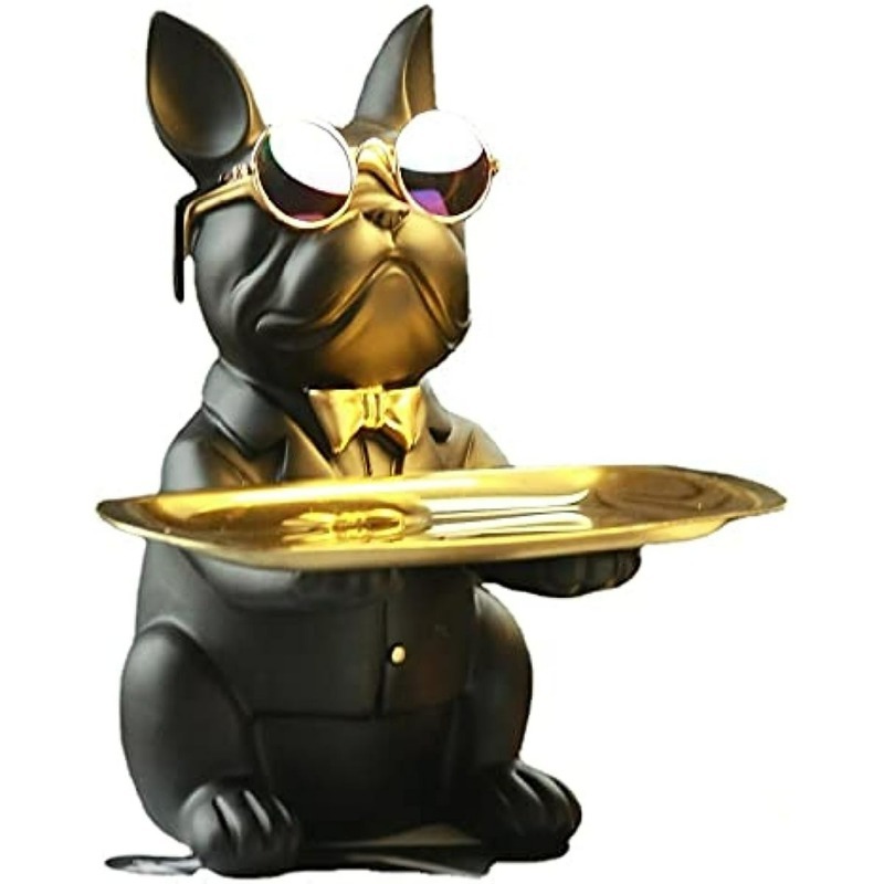 Tirelire Bouledogue Français – Design Moderne Résine, Grande Capacité, Décoration & Cadeau Anniversaire (Noir)