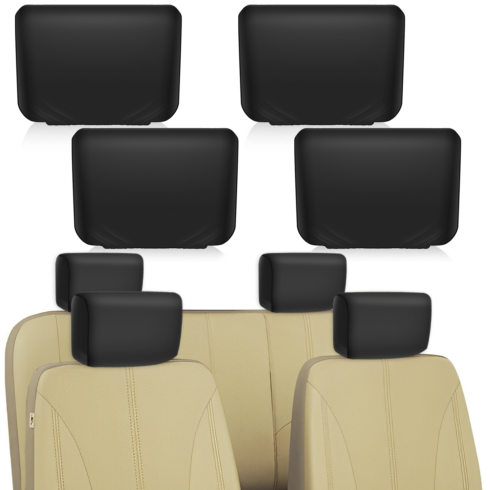 4-teiliger Auto-Kopfstützenbezug, Elastisches Polyester, Autositz