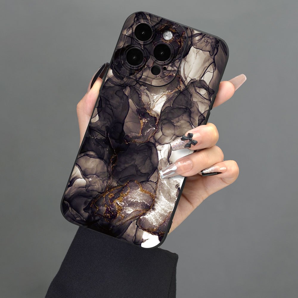 

Black Marble Pattern Mobile Phone Case Full-body Protection Shockproof Tpu Soft Rubber Case Color: Transparent White Black For Men Women For Iphone 14 13 12 11 Xs Xr X 7 8 6s Mini Plus Pro Max Se
