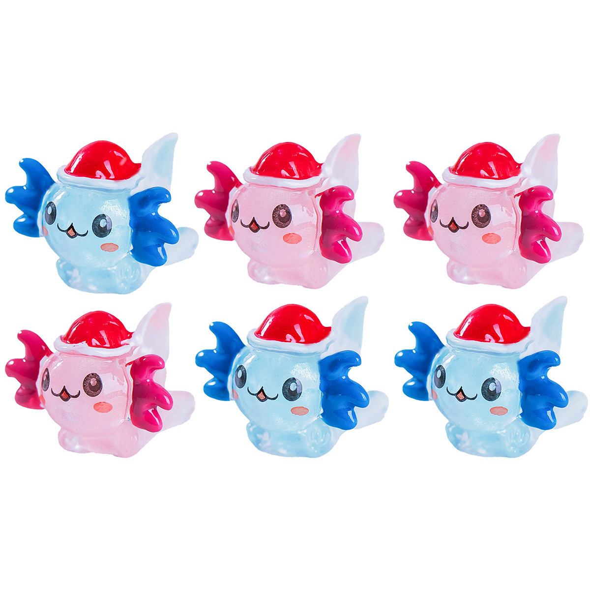 Axolotl Resin Charms | 10 Pack | Mini Pink Axolotl Charm | Resin Cabochon  for Adult Crafts Pink Salamander Shoe Figurine