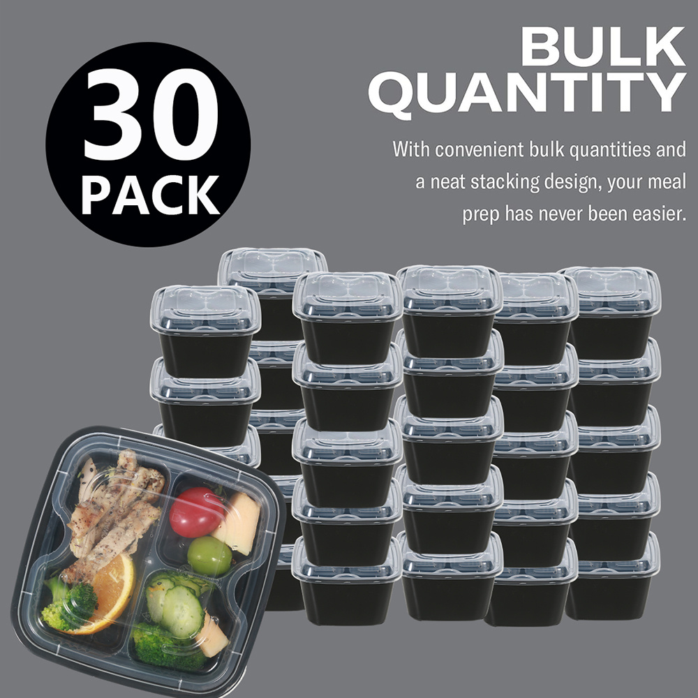 Meal Prep Containers, 2 Compartments Plastic Food Storage Containers With  Lids, To Go Containers, Disposable Lunch Boxes, Microwave And Dishwasher  Safe Bento Boxes, Kitchen Accessories - Temu
