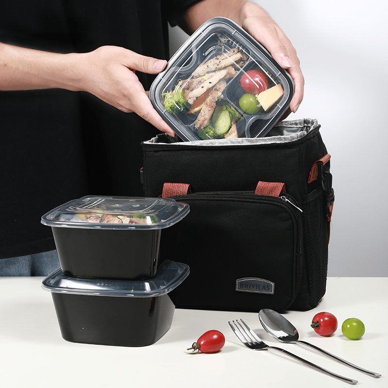 Meal Prep Containers, Plastic Food Storage Containers With Lids, 2  Compartments To Go Containers, Disposable Lunch Boxes, Bento Boxes, Kitchen  Accessories - Temu