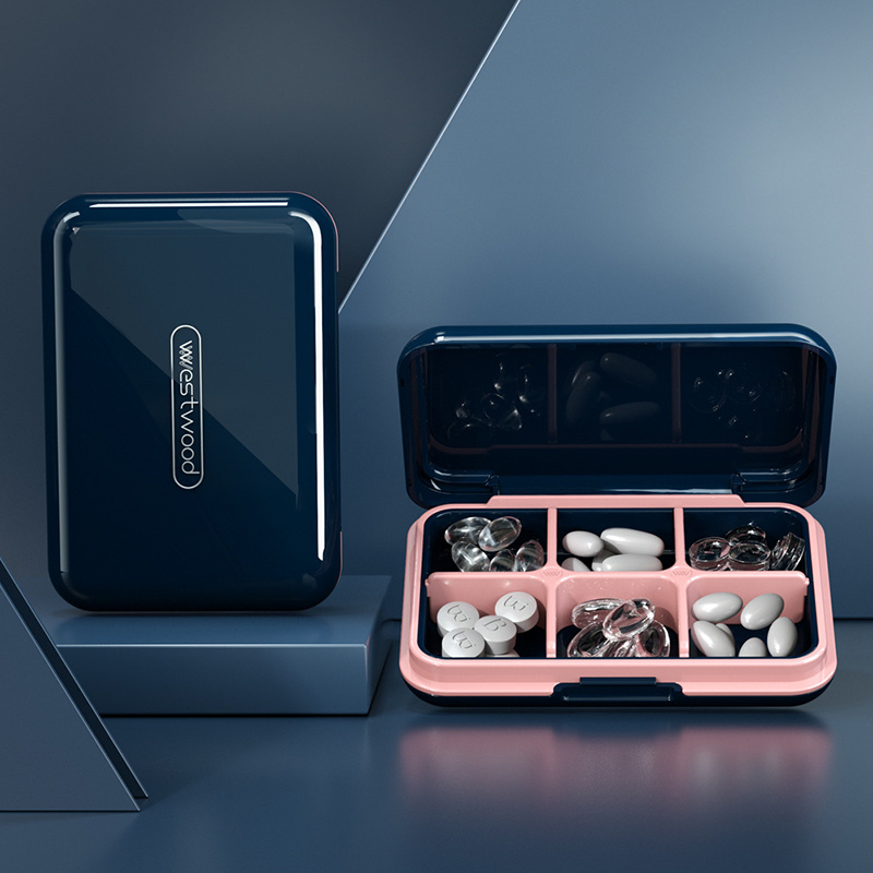 6 Grids Medicine Storage Box Mini Travel Pill Case Container