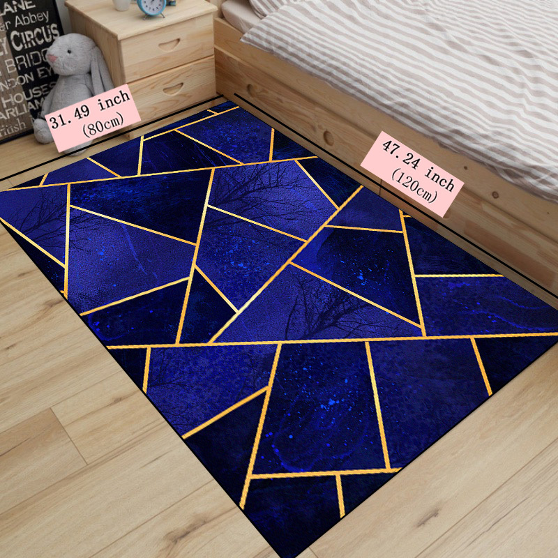 Dark Geometric Pattern Floor Mat Waterproof Runner Rug