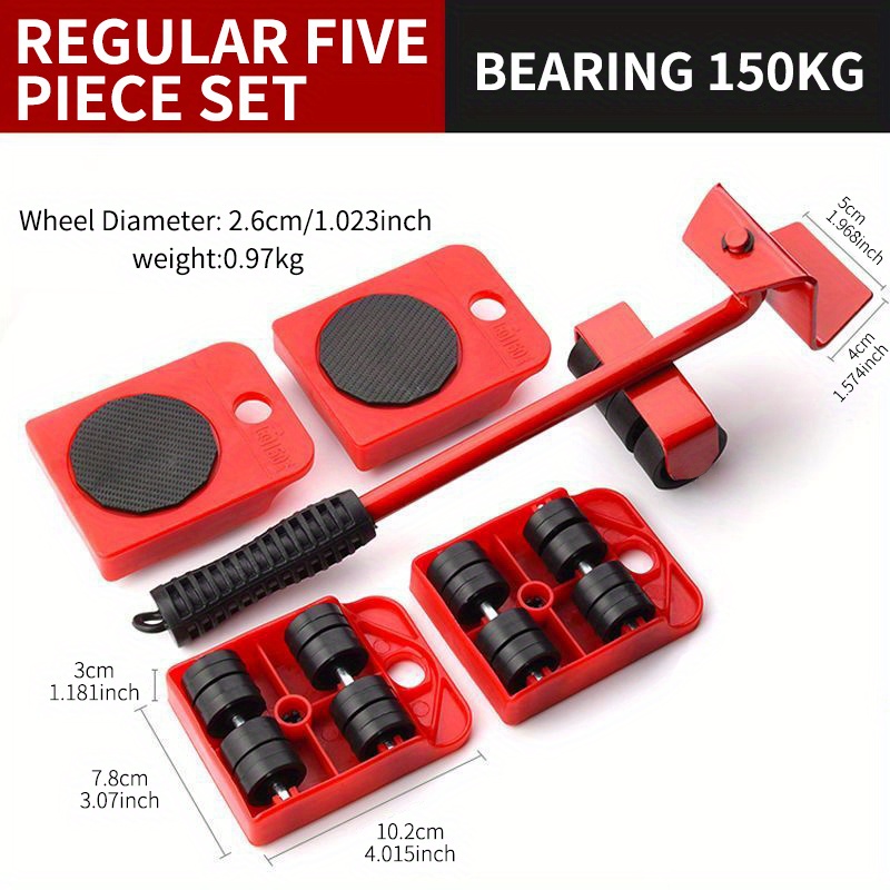 5pcs/set Heavy Objects Moving Tools, Furniture Cargo Lifter Mover Tool