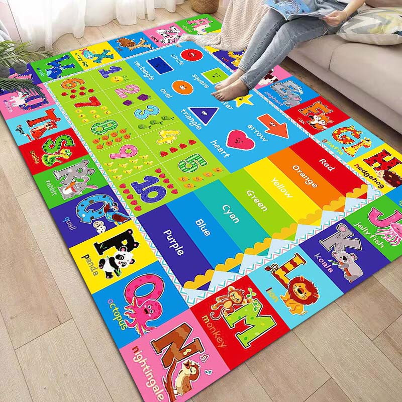 200 Pcs Puzzle Play Mats for Floor,Extra Large Area Plush Carpet  Squares,Interlocking Foam Tiles,Plush Rugs for Living  Room,Playroom(Color:Blue+Gray)