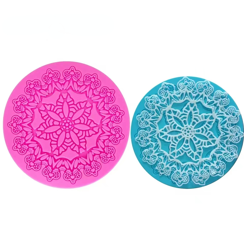 

1pc Silicone Lace Mold, 3d Fondant Mold For Diy Pudding Chocolate Candy Desserts Gummy Handmade Soap Polymer Clay Ice Cube, Cake Decorating Supplies, Baking Supplies, Kitchen Items