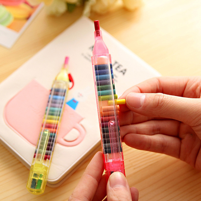 Cute Colored Crayons for Children's Kindergarten Art Supplies 8 12 Colors  Oil Painting Stick Painting Brush School Stationery
