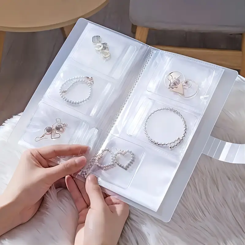 Transparent Jewelry Storage Book Foldable With Pockets - Temu Australia