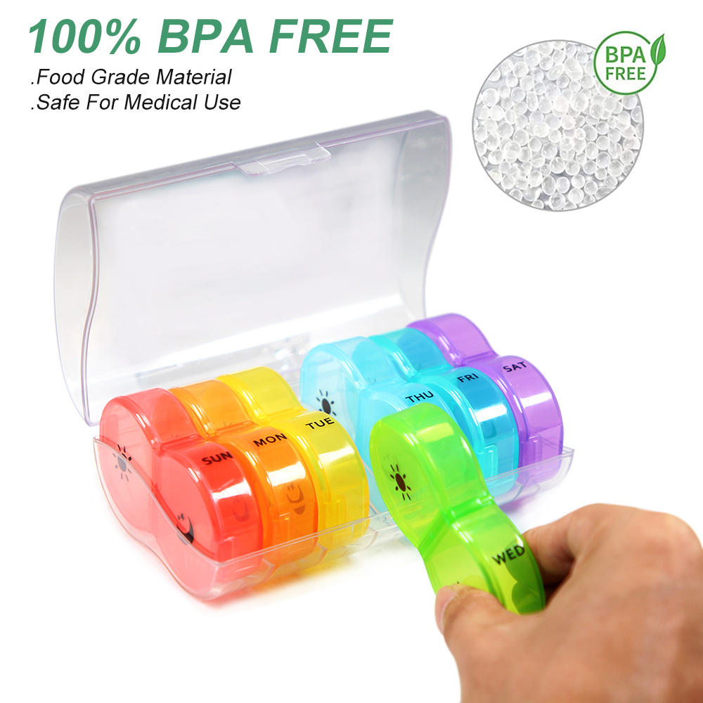 Weekly Pill Case Organizer 4 Times A Day Portable Travel Pill Box 7 Day  With Large Compartments For Vitamins Medicine Fish Oils - AliExpress