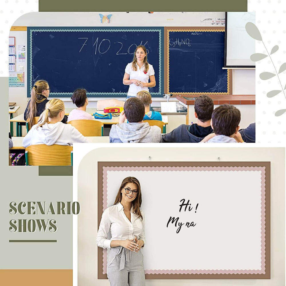 Pinnwand-Bordüren Für Klassenzimmer – 6 Rollen Bunte, Gewellte Papierbordüren Für Whiteboards & Korktafeln