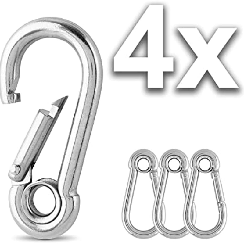 4pcs Heavy Duty 304 Stainless Steel Small Carabiner Clips 2 38 Inch 60kg  Load Capacity Spring Snap Hooks For Dog Leash Hammock Keyring Outdoor  Fishing Camping Accessories - Sports & Outdoors - Temu