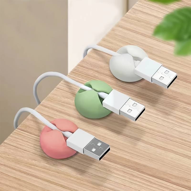 Lot De 6 Supports Magnétiques Pour Câbles - Organiseurs Autocollants Blancs - Pour Bureau, Voiture, Maison