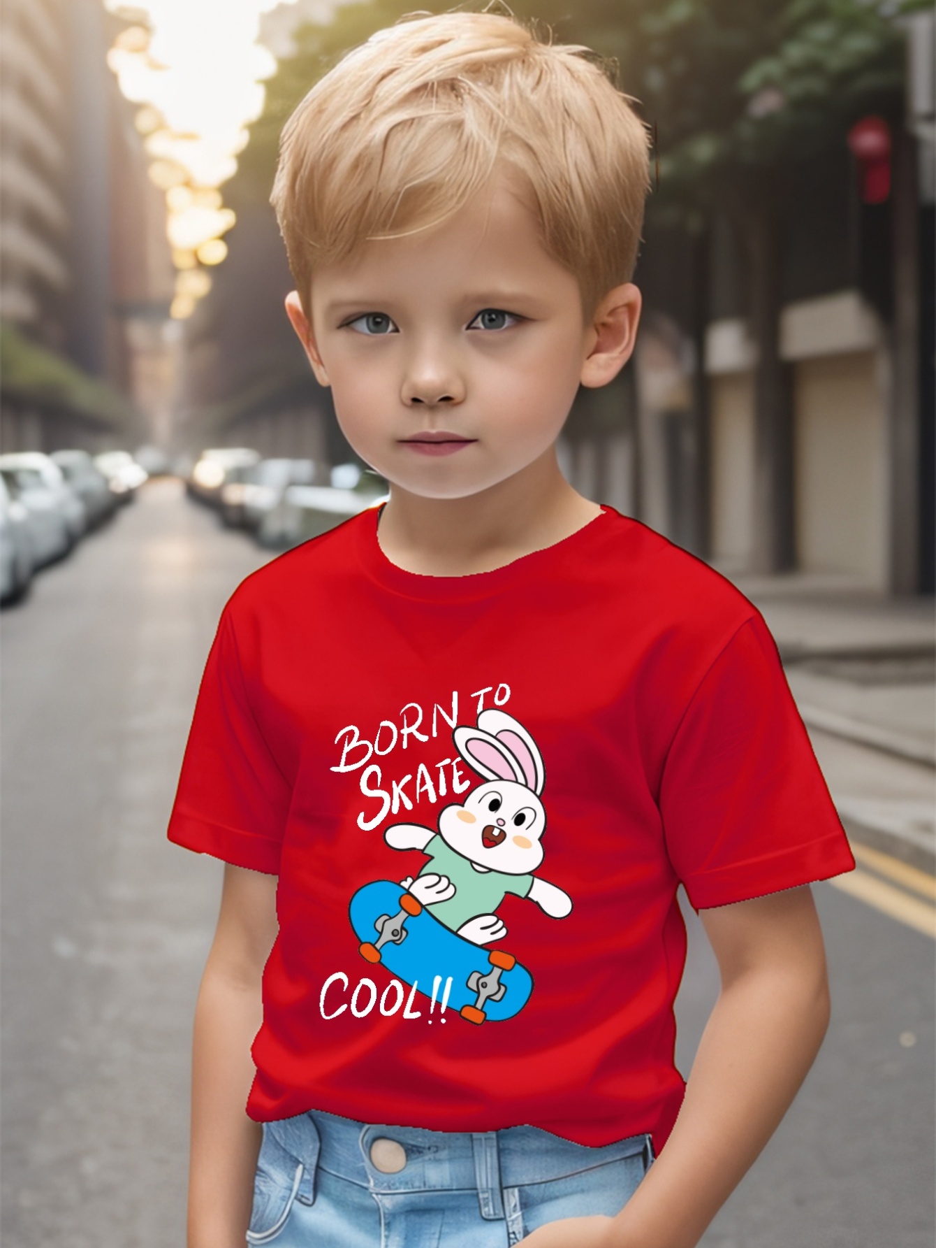 Cool Bunny Print T Shirt Tees Kids Boys Casual Short - Temu