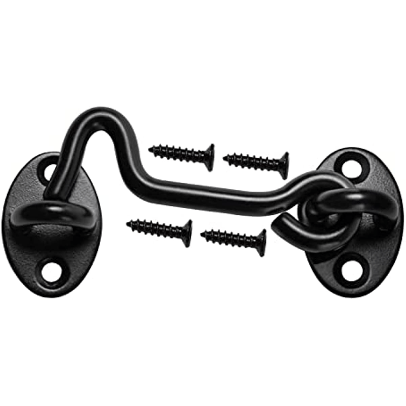 5pcs Cabin Hook And Eye Latch Gate Door, Swivel Window Latch Hook With  Mounting Screws, Carbon Steel Door Hook Latch