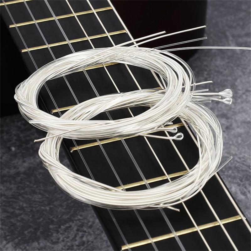 

Nylon Classical Guitar Strings - Silvery Plated, Flat Wound Replacement Strings For