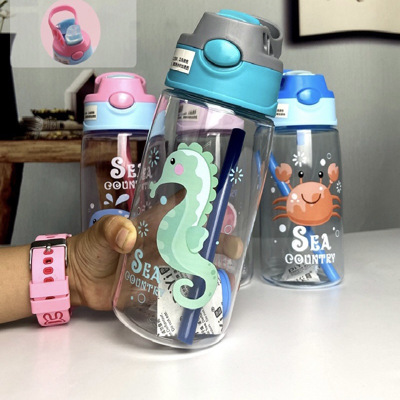 Cartoon Sports Water Bottle Food Grade Plastic Water Cups - Temu