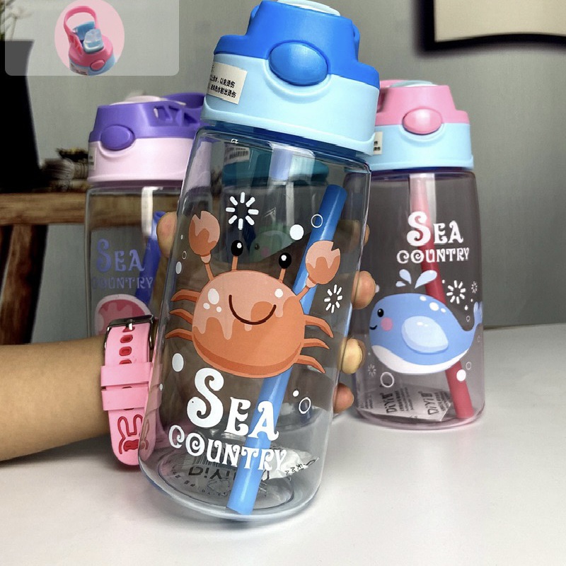 Cartoon Sports Water Bottle Food Grade Plastic Water Cups - Temu