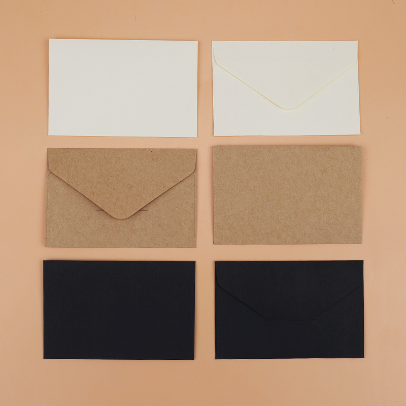 Enveloppes en papier classique blanc, noir, Kraft, fenêtre vierge, enveloppe  d'invitation de mariage, cadeau, 10 pièces