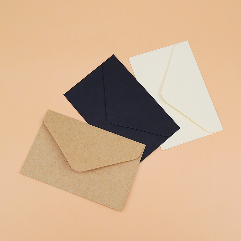 Enveloppes en papier classique blanc, noir, Kraft, fenêtre vierge, enveloppe  d'invitation de mariage, cadeau, 10