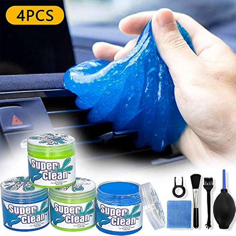 4pcs/Pack,Car Cleaning Gels,Universal Auto Detailing Tools Car Interior  Cleaner Putty, Dust Cleaning Mud For Keyboard, Camera, Printers, Calculator