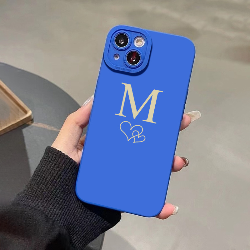 14 Plus Royal Blue Iphone 11 Pro Max Case Heart Letter M Graphic