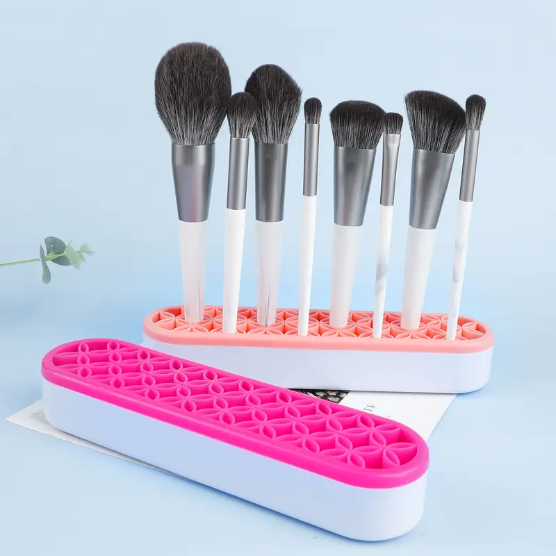 Silicone Desktop Organizer Makeup Brush Stand Holder - Temu