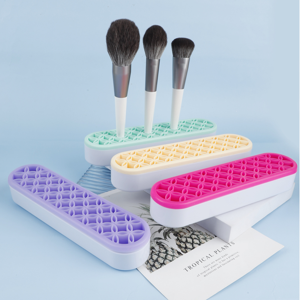 silicone makeup brush holder stand