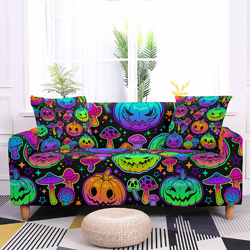 Silver Sofa with Spooky Pumpkin Patch Logo – Zipchair