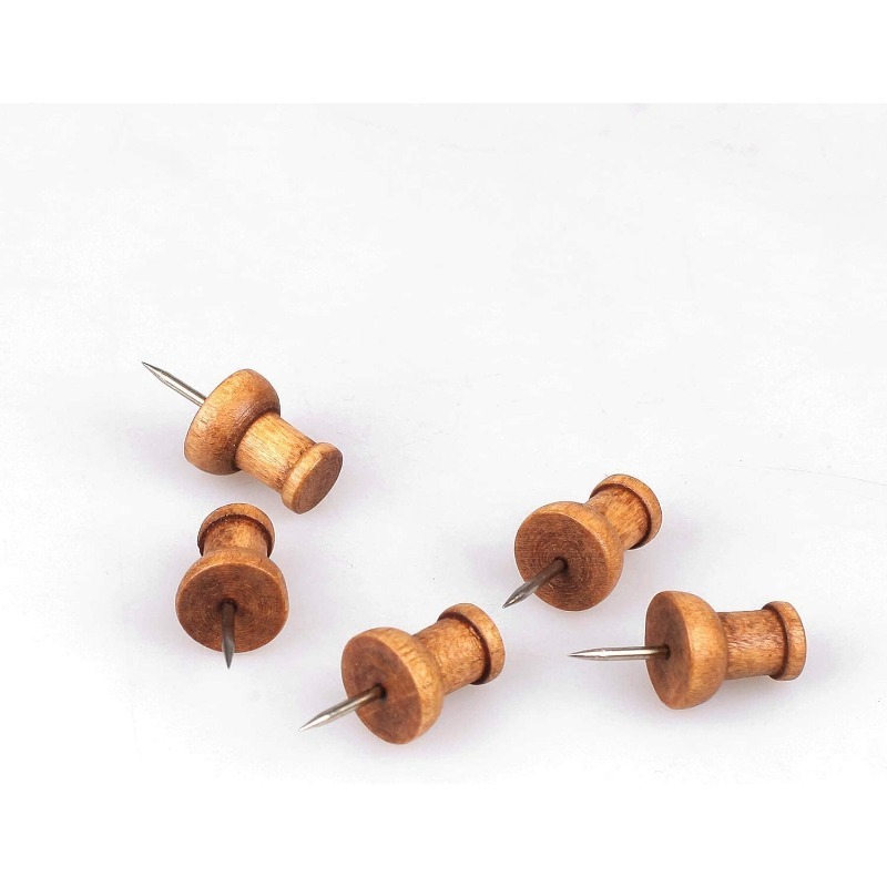 100 Wooden Push Nails for Cork Boards Maps Home Office Craft Projects